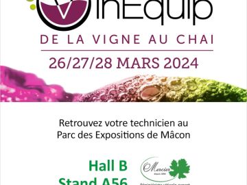 Nous serons présents au @vinequip du 26 au 28 Mars 2024 au Parc des Expositions de Mâcon. Venez nous retrouver au : Hall B / Stand A56

#plantdevigne...